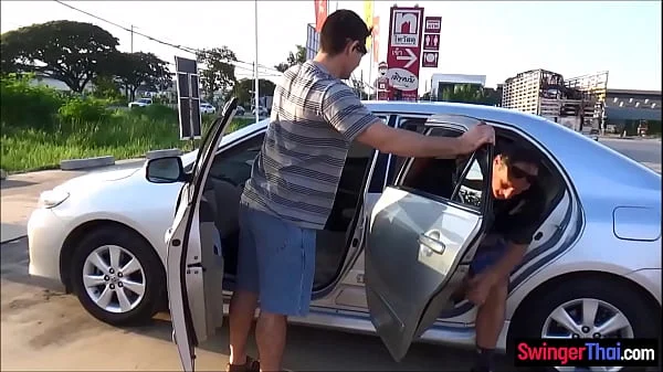 Cheating Thai amateur wife taking very big risks with husbands best friend