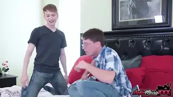 Naughty stepmom Sofie Marie threesome fucked by stepsons