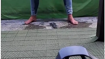 How We Make Video Desperate Pee In Jeans On Balcony In Centrum City