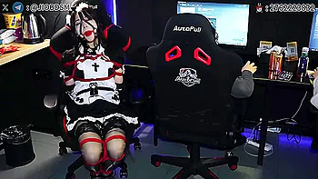 cosplay maid bound by game man