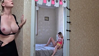 Caught My Stepsister Masturbating On Bed - Lesbian Stepsisters Caught Masturbating Wet Pussy Play & Moaning. Halloween 2025