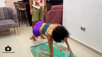 My Little Stepsister Invites Me To Exercise To Fuck Me And Swallow My Milk