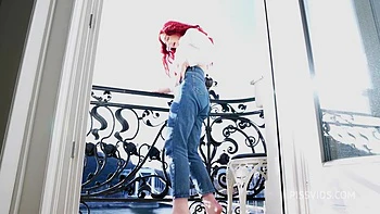 Wetting Jeans And Smoking On Balcony