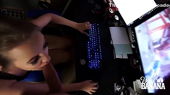 Horny Fucks While She Plays - Gamer Girl And Miss Banana