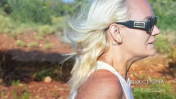 Wetting Her Jeans On A Bare Foot Hike