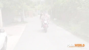 Redhead Shona River Rides Biker's Big Dick In The Outdoors