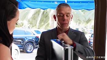 Lets A Sextoy Salesman Insert A Plug Into Her Asshole With Mick Blue And Alexis Tae