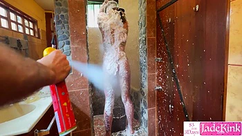 Girlfriend Bdsm Bondage Foam And Body Writing Humiliation