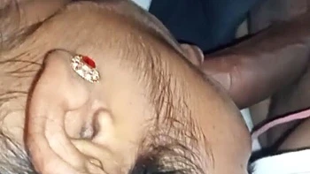 Desi Indian Wife Vinnusi Takes Big Cock Cum in Mouth Blowjob