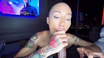 Hot Busty Bald Babe wanted a BBC: Blowjob, Amateur  Homemade Porn