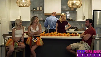 Katie Kush convinces Stepbro to Stuff Her  Jessie Saints Turkey by Step Siblings Caught: Porn
