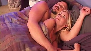 Naughty teen goes to stepdads bed and gets both holes plowed