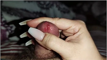 Chubby Hubby In Handjob Before Bed With Hot Long Nails *cumblast