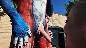 Sneaky Fox Gets Rough Handjob From Big Tits Lesbian Couple - Amateur Tattoo Girls