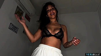 Yeri Blue fucks her stepbrother's wife creampie - cheating arab housewife big natural tits