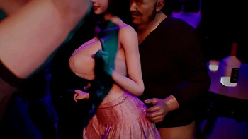 3D Big Boobs Japanese Wife Cheating with Stranger in the Bar