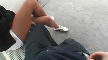 Euro skank at bus stop: Blowjob, Doggy  Big Tits Porn