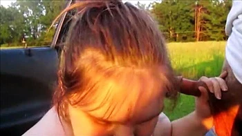 First Time Public Blowjob Wife Gets Huge Cum Facial on Naked Big Tits