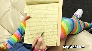 Nymph patient sees a dick in everything so she gets a hard one