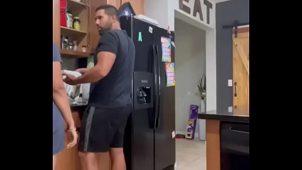 fat ass latin bitch almost gets railed on the kitchen bench