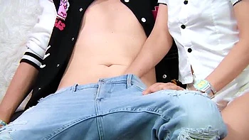 KinkyHome Blonde MILF Gives Intense Handjob & Blowjob For Huge Cumshot