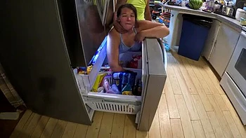 Asian teen stepsister stuck in freezer gets hard pounding from behind - Kimiko Fox