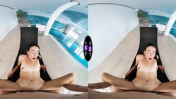 A nice couple has sex, with a beautiful brunette, Vixi Rafi, from ukraine.