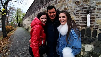 Brunette beauty Taylee Wood gets fucked by four cocks in intense action