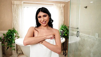 Penelope Woods gets fucked by Johnny Goodluck in the bathroom.