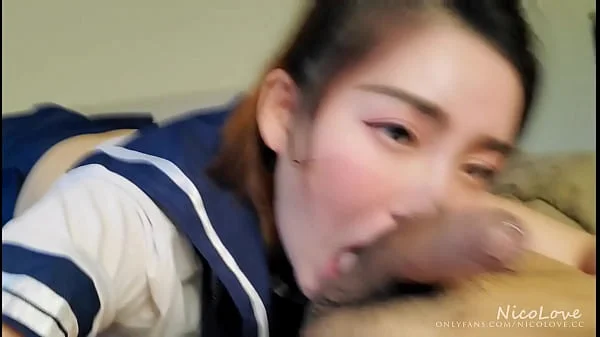 Chinese Student Giving Passionate Blowjob and Cum in Mouth - NicoLove