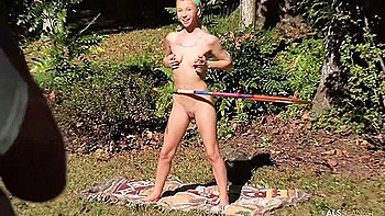 Teen 18+ Kenzie Reeves Playing With Toys Outdoors!