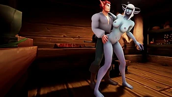 Elf Fucks Night Elf with a Blindfold in the Kitchen - Warcraft Porn Parody