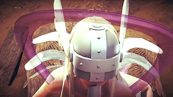 Angewomon Deepthroat Blowjob : Digimon Hentai Parody