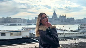 Wetting Her Jeans On The Streets Of Budapest
