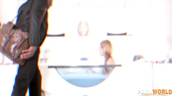 Super sexy Rebecca Volpetti rides his giant black cock in the bathroom GP971