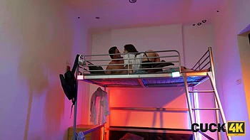 CUCK4K. My pussy got wet in the hostel... What happened after?