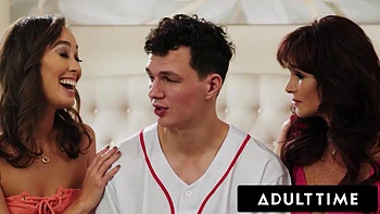 ADULT TIME - Desperate To Get Pregnant MILFs Syren De Mer Christy Love Seduce Stepson For CREAMPIE