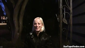 POV blonde teen gives a frisky footjob to hard cock