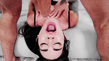 Tattooed brunette Suttin gets her pussy railed hard.