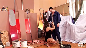 She sucks his big cock Nicely