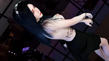 3D Skinny Asian Stripper Naked Her Perfect Ass Dance for You