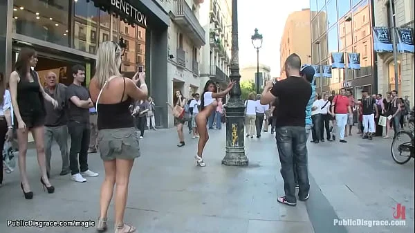 Big fake tits slut fucked in public