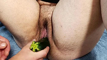 I Get Fucked By A Big Thick Zucchini. Such A Nice Thick Thing In My Horny Wet Dirty Cunt
