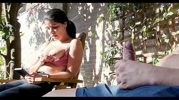 My stepson pulls out his thick cock while I play Candy Crush