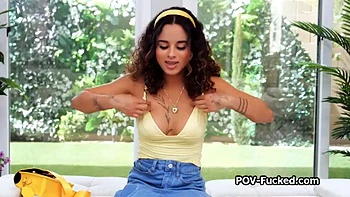 POV big dicking busty Latina porn star wannabe on casting