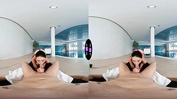 Glam ukrainian teen Vixi Rafi gets her shaved pussy stuffed in vr