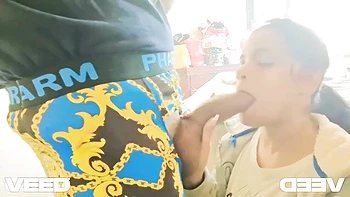 Ruler Measuring Cock And Blowjob For The Biggest Dick Neighbor