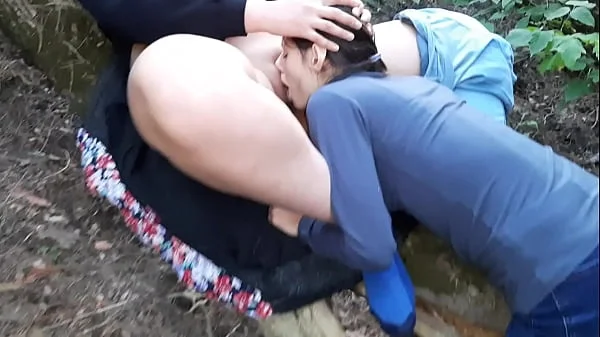 Best Cunnilingus in the Woods on a Log - Lesbian Illusion Girls