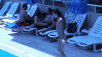 Nice amateur couple beach fun