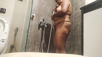 Sexy Chubby Indian Girl Takes A Shower